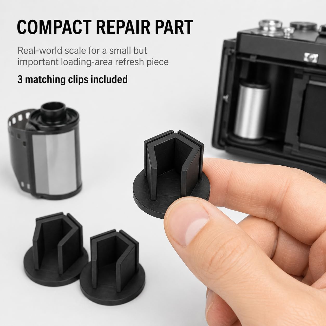 Take Up Film Spool Holder Clip Compatible with Leica CL - Secure Friction Fit Replacement | 35mm Camera Winding Repair Accessory | Loading Refresh Retainer 3 Pack