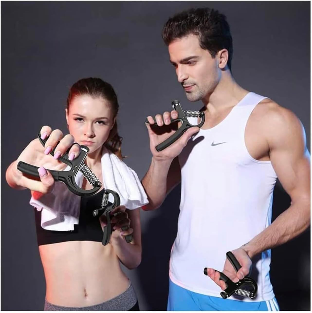 KANISYA Hand Grip Strengthener, 5PC Set Resistance Bands 5 to 60 kg, Finger Stretcher, Adjustable Hand Gripper, Exercise Ring, Grip Ball for Athlete, Strength Training Equipment Finger Hand Exercising 3