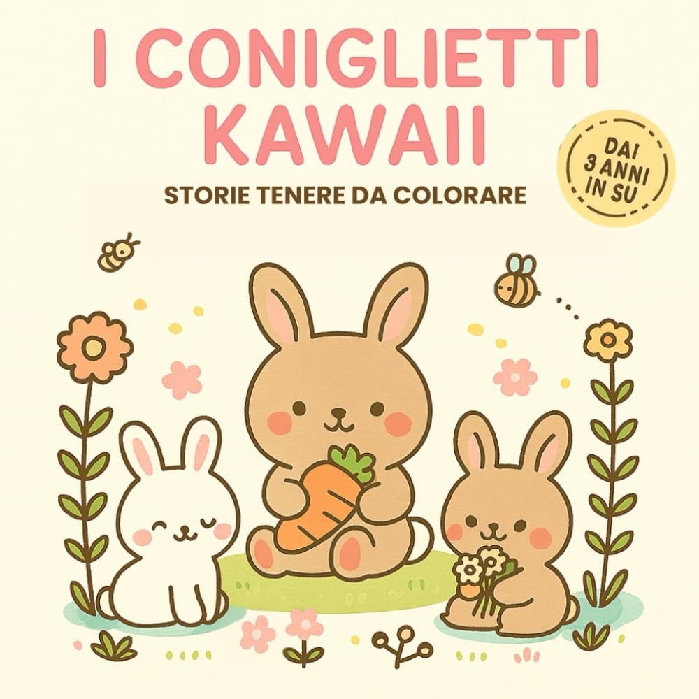 I CONIGLIETTI KAWAII: Libro da colorare kawaii con coniglietti | Antistress rilassante per bambini e adulti | Idea regalo