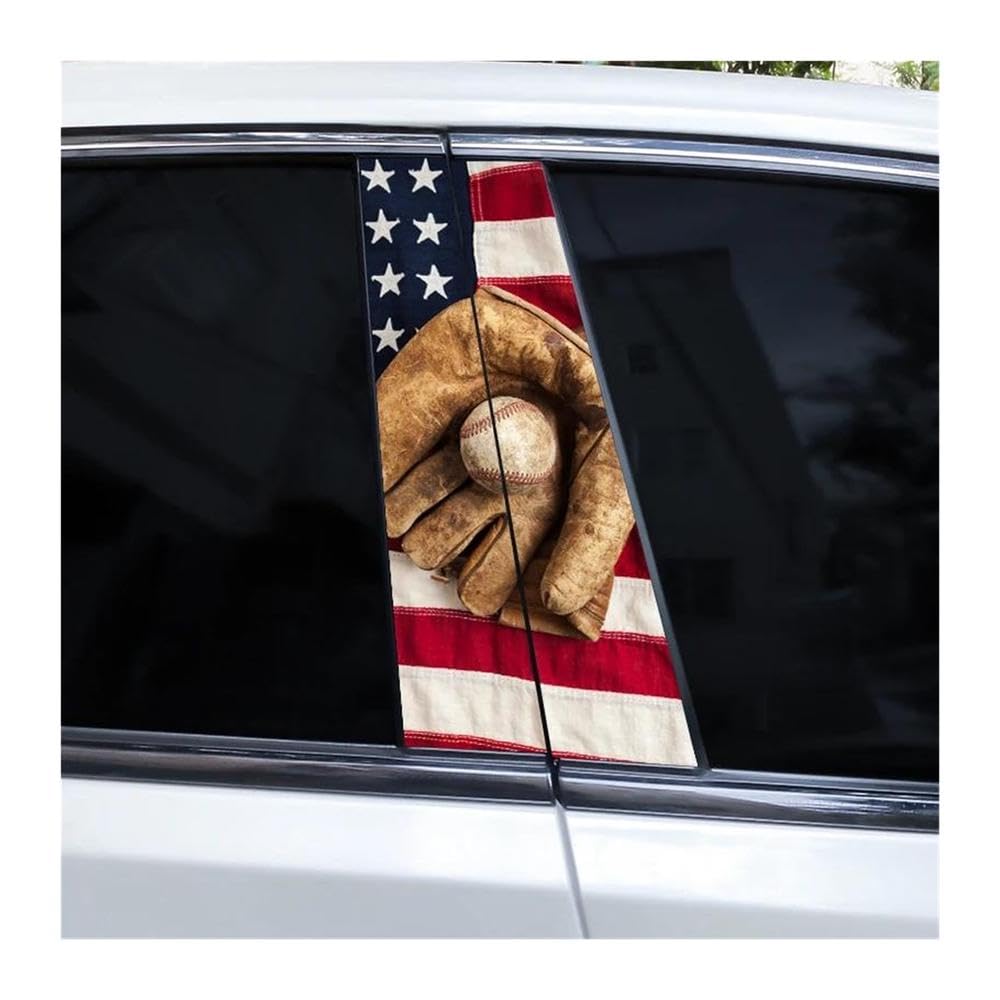 Body Parts 2pcs Car B-Pillar Decals Star Spangled Soul Auto Center Pillar Waterproof Sticker(C)