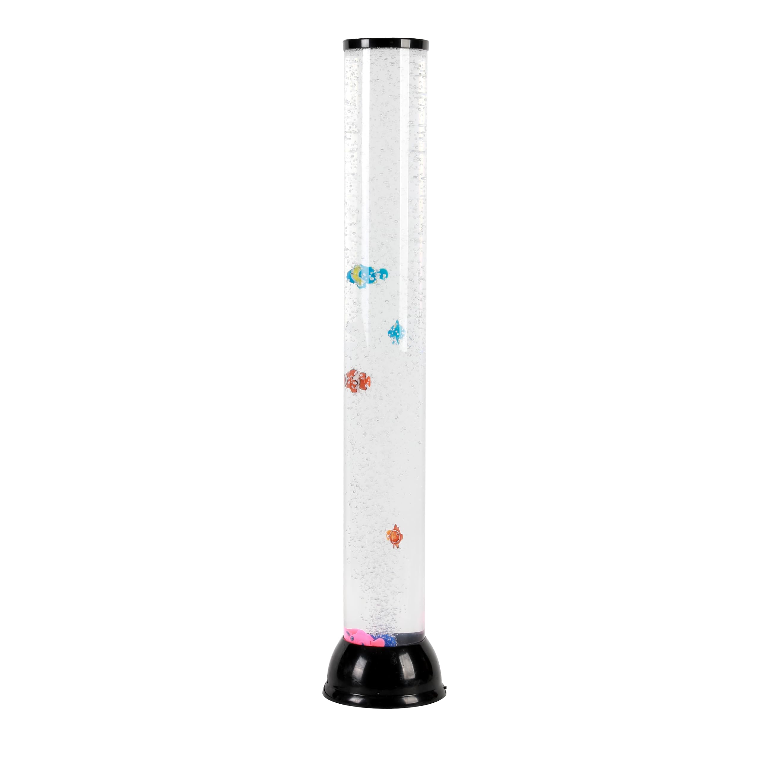I-TOTAL® - Lampada LED con pesci a forma cilindro, cambiacolore rotonda 80 cm