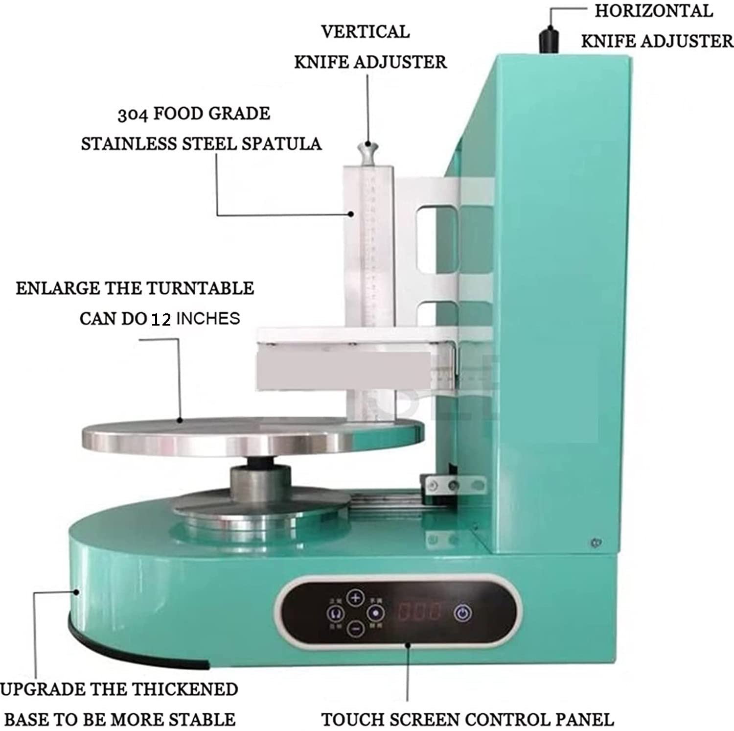 Máquina Glaseado De Pasteles, Esparcidor Automático De Pasteles De Cumpleaños, Esparcidor De Decoración De Crema, Pasteles Máquina Untar Mantequilla, Equipo Hornear,Green-220v