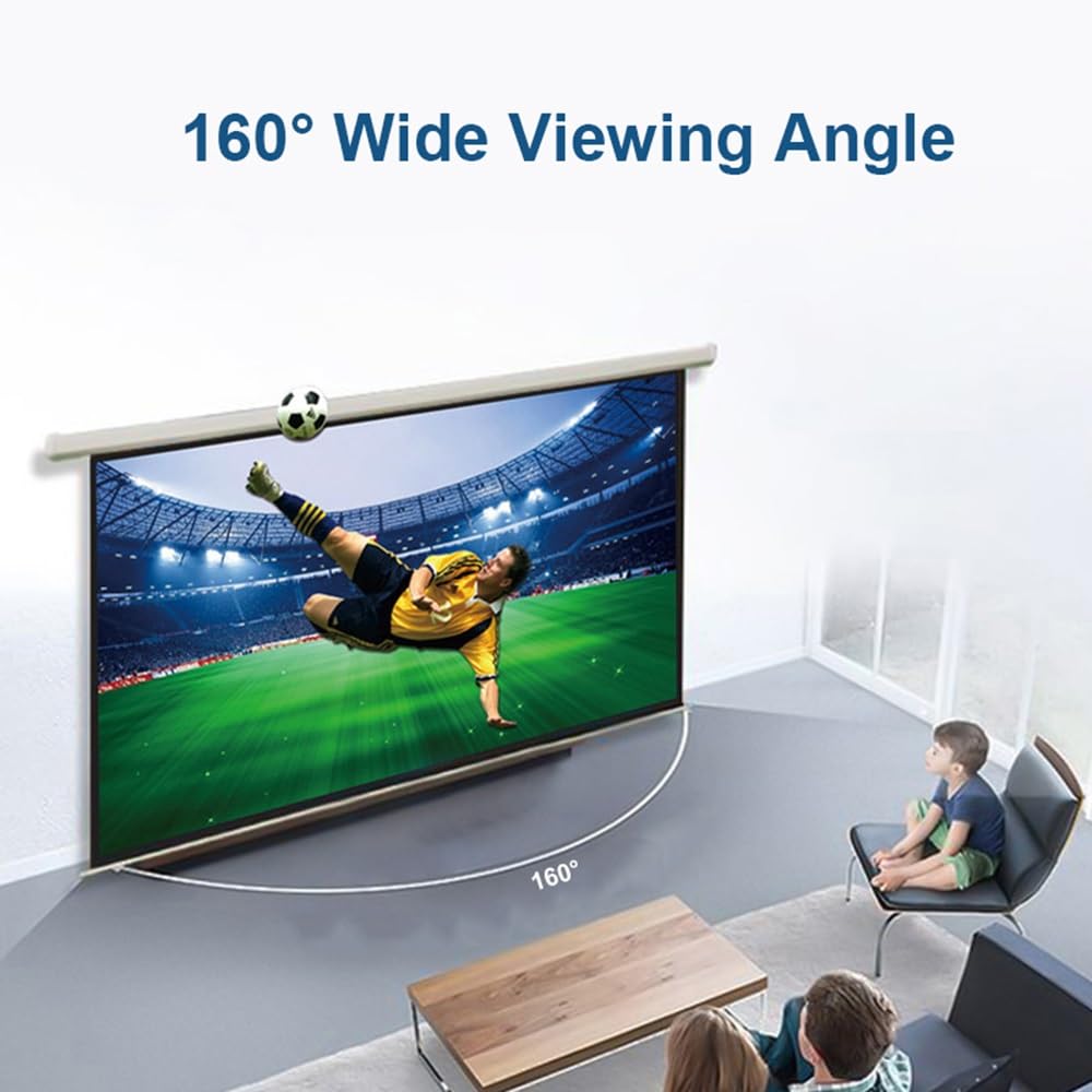 Schermo per Proiettore Manuale 16:9 HD Telo Proiettore 4K Anti-Piega Schermo Videoproiettore per Home Theater Cinema Ufficio Presentazione Didattica