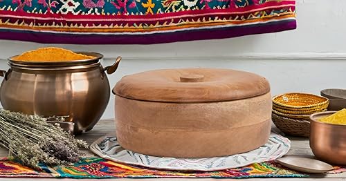 Miniatura 6 de Cesta calentadora de tortillas mexicanas de madera hecha a mano, caja para panqueques, cazuela con tapa, decoración para el hogar, cocina, comedor,