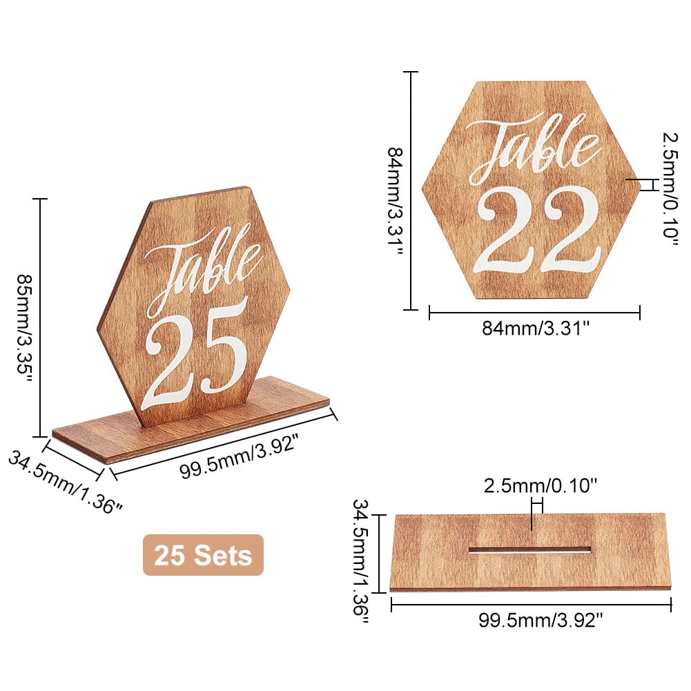 20 Set Numeri Da Tavolo In Legno - Per Matrimoni Rustici, 11x7.5 Cm, Con Base Inclusa - Foto 4