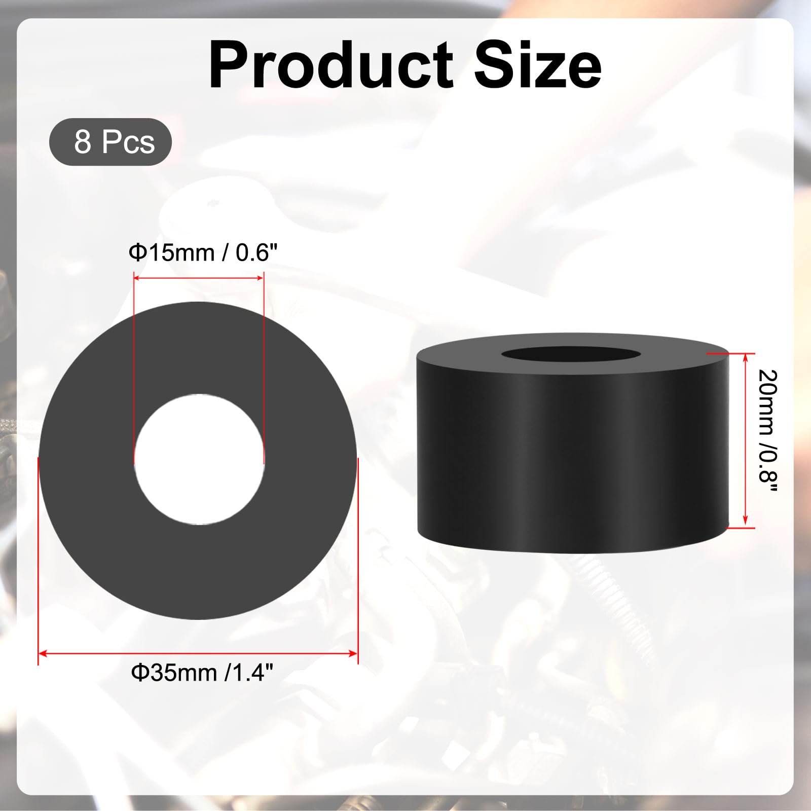PATIKIL Multi Purpose Rubber Spacer - Image 2