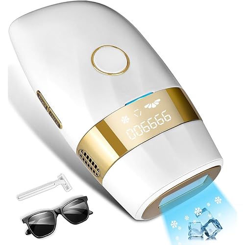 Laser Hair Removal for Women and Men : New Upgraded at Home Use IPL Hair Removal Device Permanent & Protection - 5 Levels Laser Hair Removal for Face Legs Arms and Whole Body White