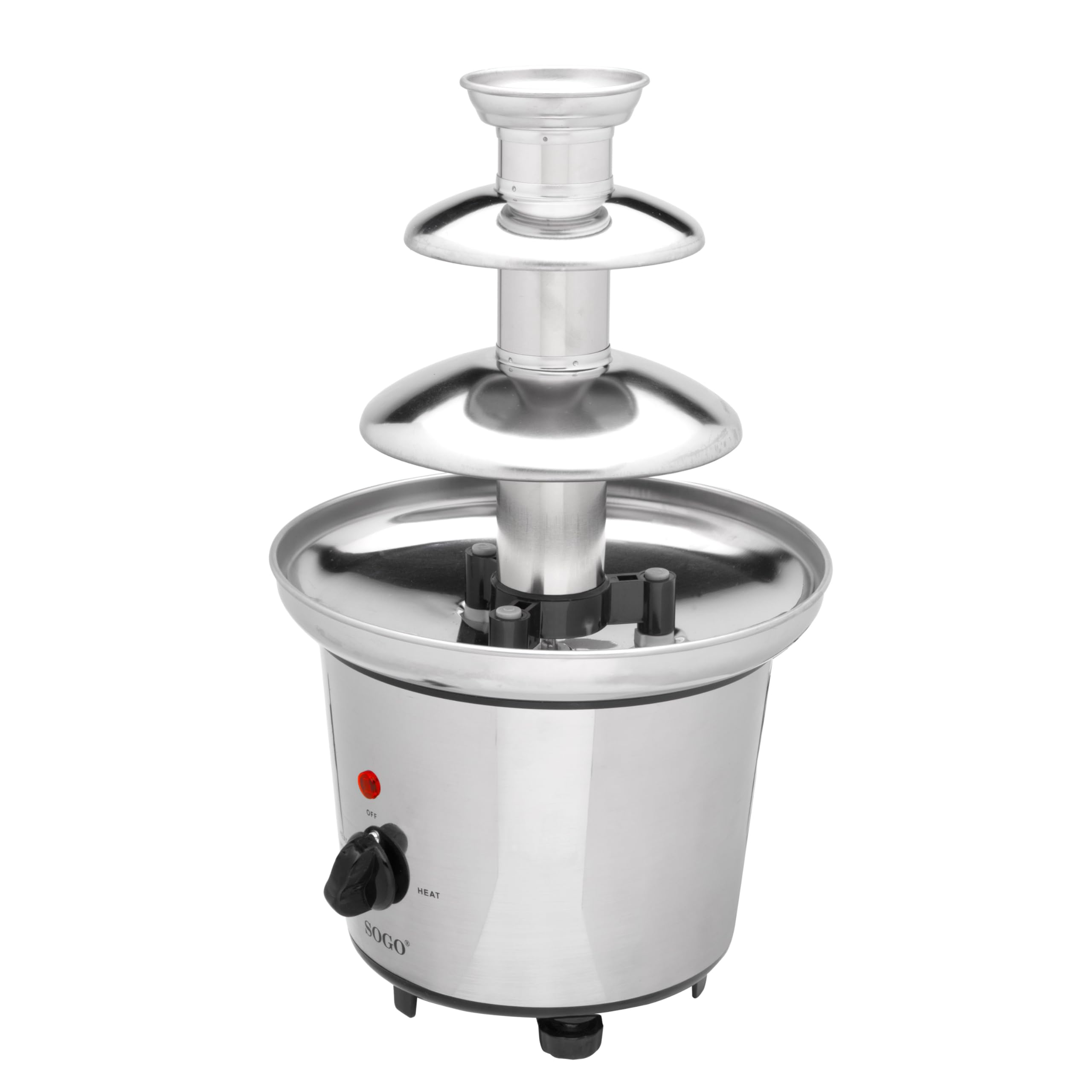 SOGO Fuente de chocolate eléctrica 60W de acero inoxidable - Fuente de chocolate cascada con 3 niveles - Fuente chocolate ideal para fiestas y postres - Fuente desmontable fácil de limpiar