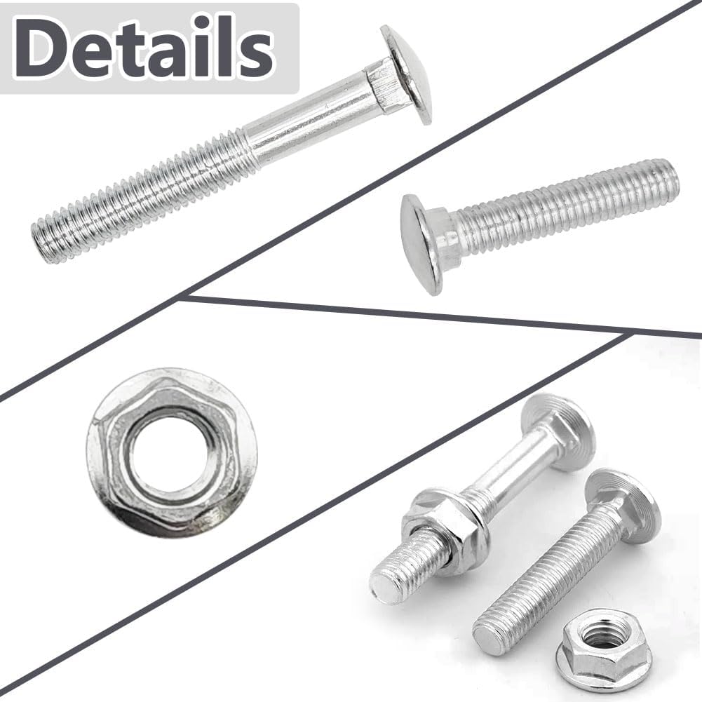 SHUNCHG M8x60 mm Coach Bolts, Cup Square Carriage Bolt and Nut Pack of 20, M8 (8mm) X 60 mm,Full Thread Coach Bolts with Hexagon Nuts - Image 2