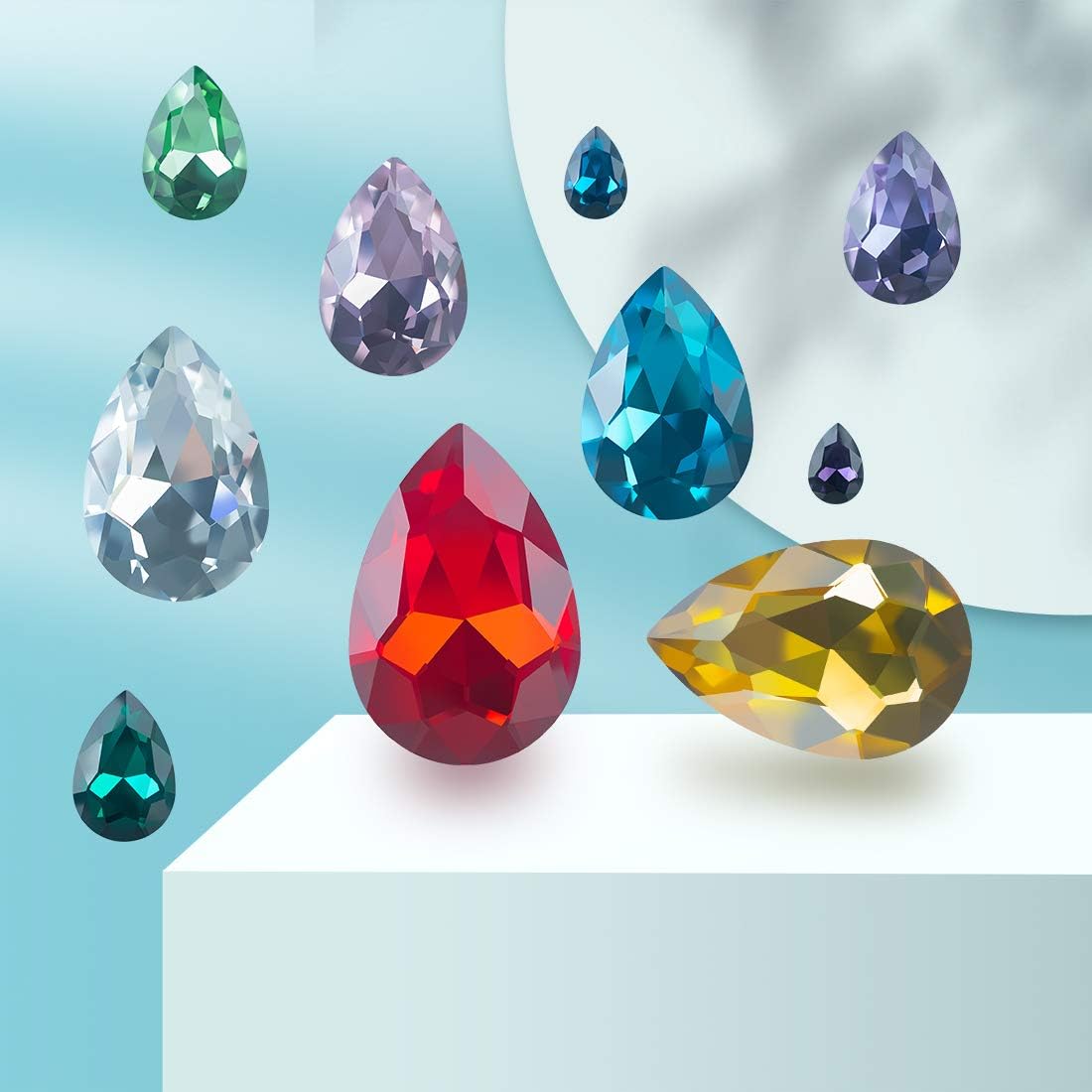 SWTHONY 20x30mm Crystal Teardrop Big Rhinestones Pointback Gem Stones for Crafts Jewelry Making Shoes Dress Glass Beads 36pcs Clear - Image 2