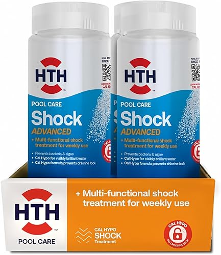 Miniatura 5 de HTH 52043 Pool Care Shock Advanced, producto químico de piscina que previene bacterias y algas, fórmula Cal Hypo, 2 libras (paquete de 2) y 42049