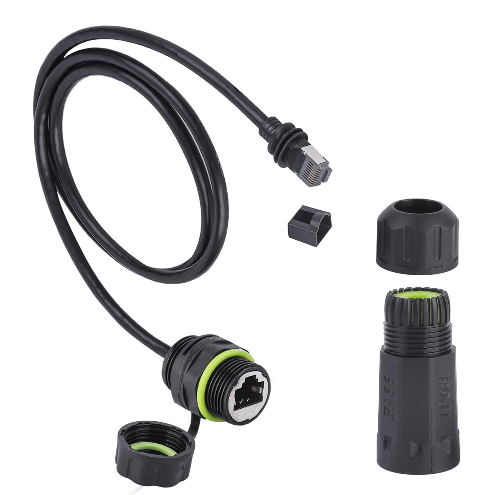 Ethernet Adapter for Star Link Gen 3/ Mini, IP68 V3 Dish and Router Connector Waterproof Starlink Cable Extension to RJ45 Ethernet Cable (1M(3.28 Ft))