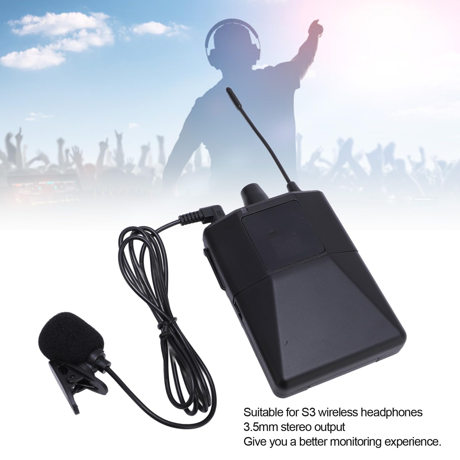Kabelloser Beltpack-Empfänger mit Einstellbarer Frequenz für Band-Bühnenstudio, Professionelles Ohrüberwachungssystem für Live-Auftritte, 2 Sender für Musiker