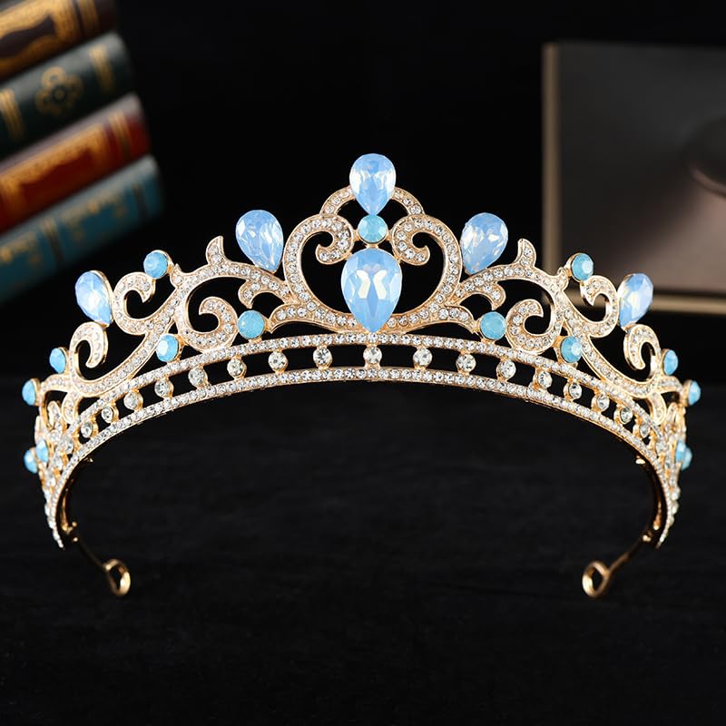 アクセサリー TOYRING CROWN LIGHT BLUE Amazon.com: Namzi Wedding Tiara for Bride Princess Tiara Headband
