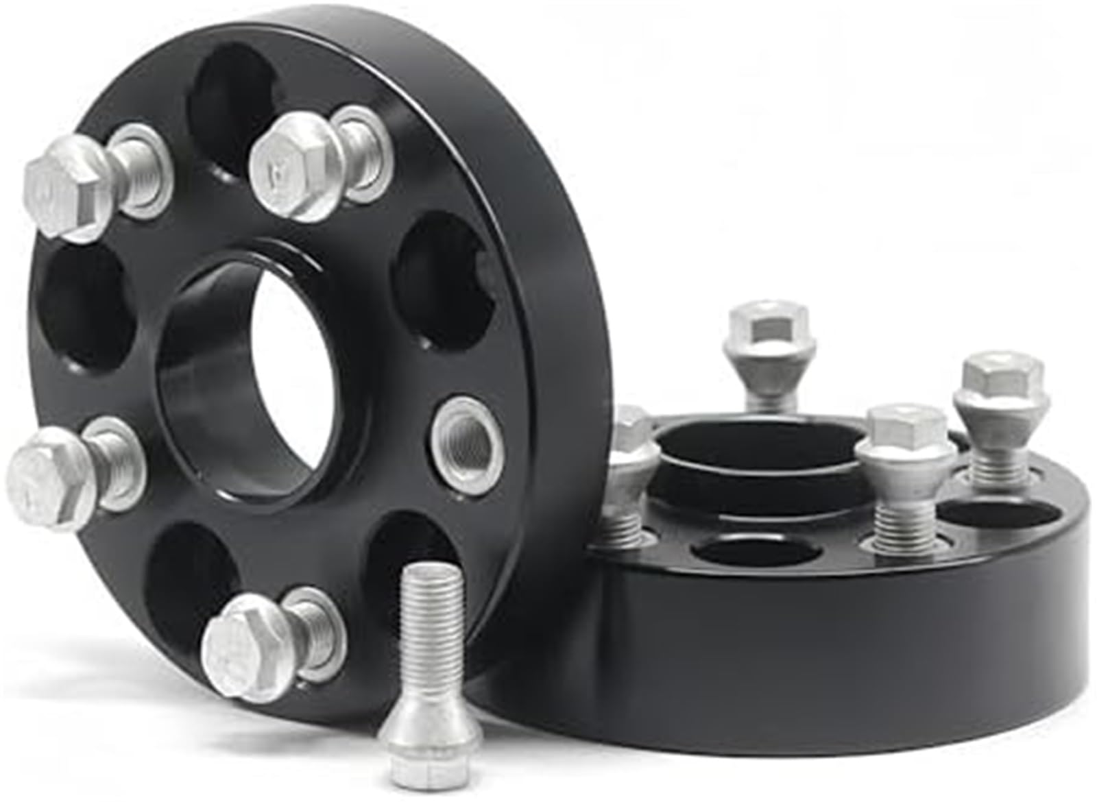 Dystans koła zawieszenia Adaptery dla kół 2 sztuki Pcd 5X112 Cb 66,6 Mm Podkładka, BMW serii Universal Car M14x1,25(BLACK 2PCS 45MM)
