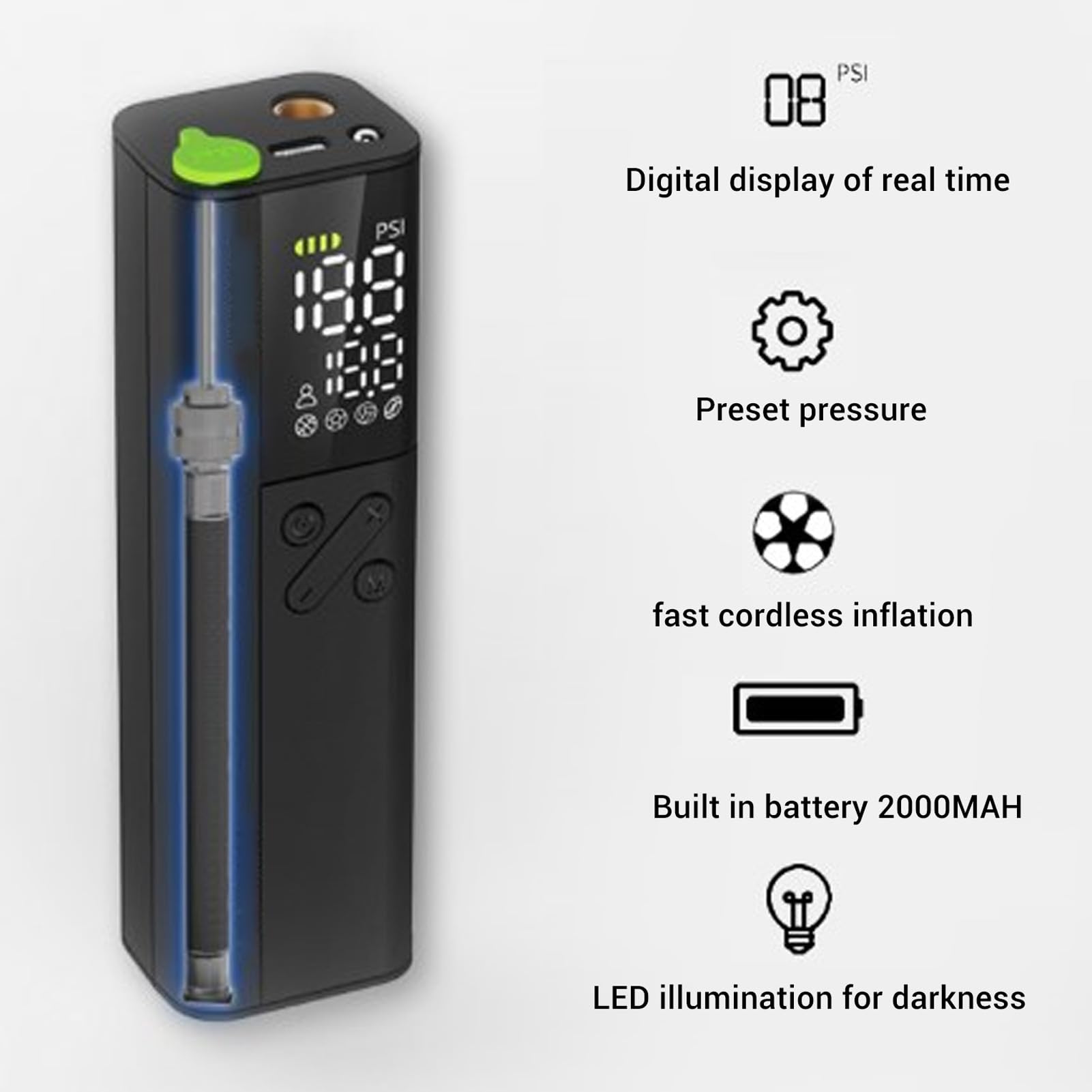 Eujgoov Pompa Ad Aria Portatile Elettrica con Pompa a Sfera Automatica