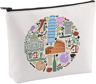 Rome Makeup Bag Rome City Gifts Roman Travel Bag Rome Lover Gifts Italy Vacation Souvenir Gift for Italy Travel Gifts Bag (beige)
