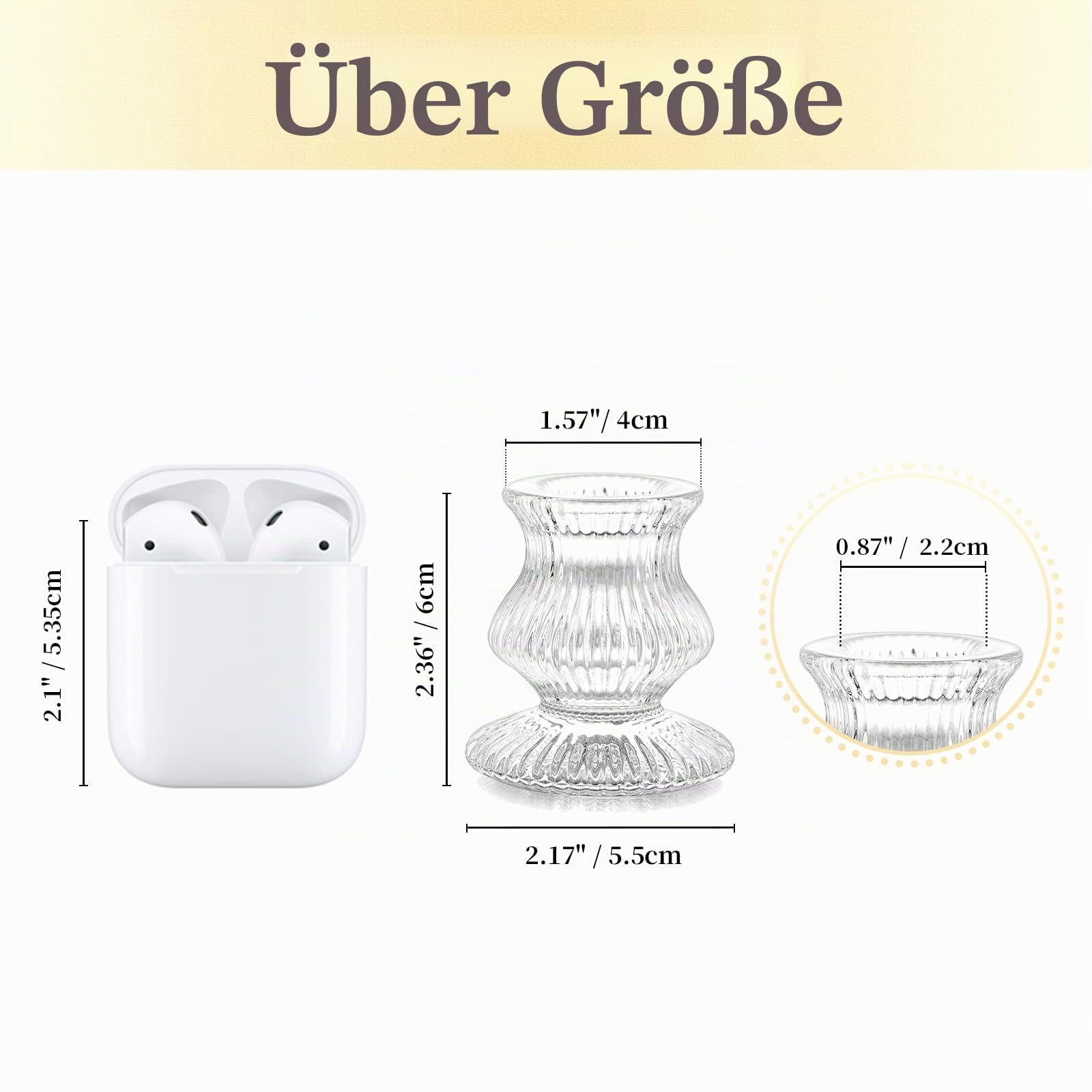 Kerzenständer Glas Kerzenhalter Stabkerze Stabkerzenhalter: Hewory 20 Stück Kerzenständer Stabkerzen Klein Hochzeit Party Tischdeko | Rillendesign, Großpack, Stabil, Vintage & Elegant, Klein, Kerzenhalter Stabkerze für Tischdeko Wohnzimmer Weihnachten Par