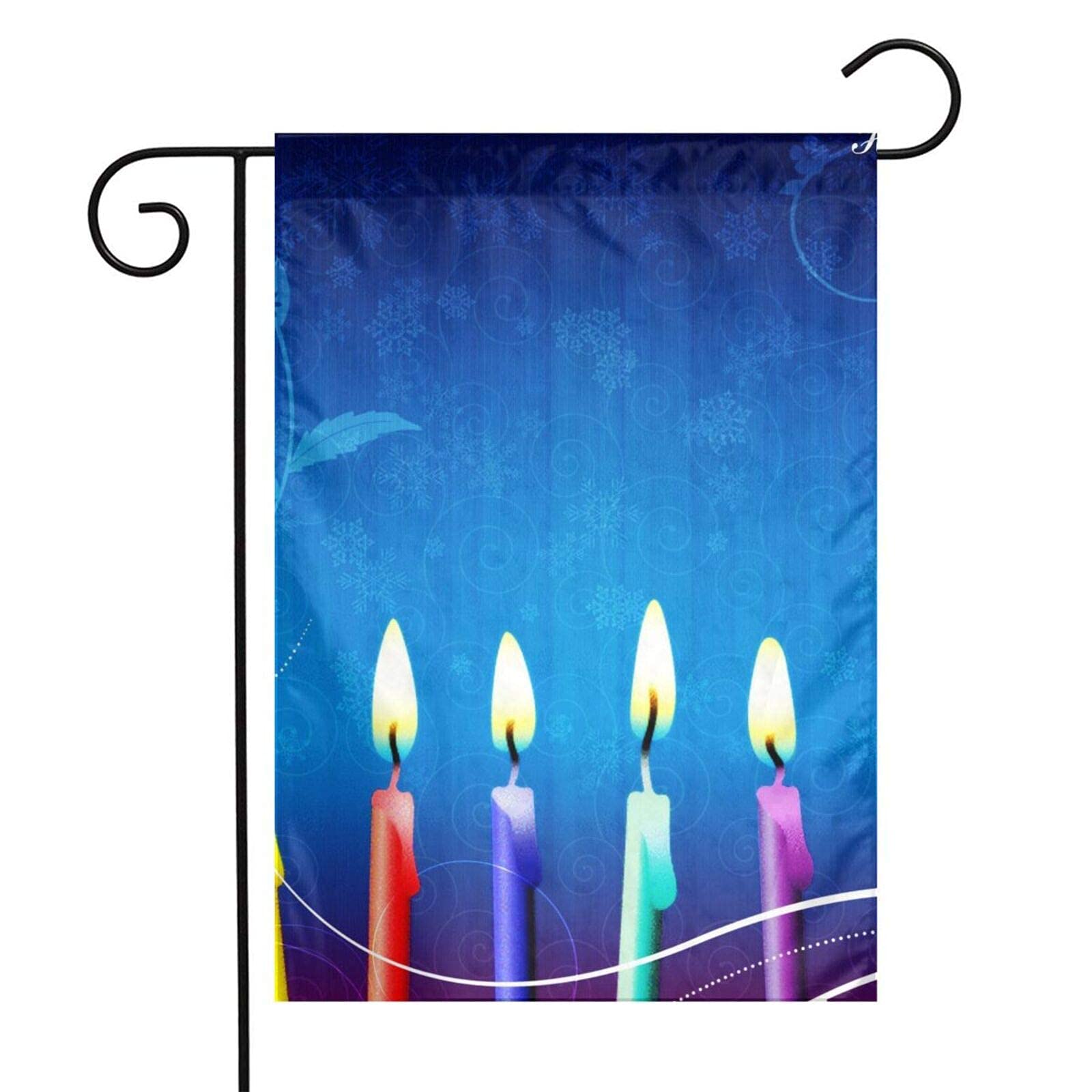 Bandiera Da Giardino Happy Birthday Con Candeline - 30,5x45,7 Cm - Doppia Faccia In Iuta Per Decorazioni Estere - 2