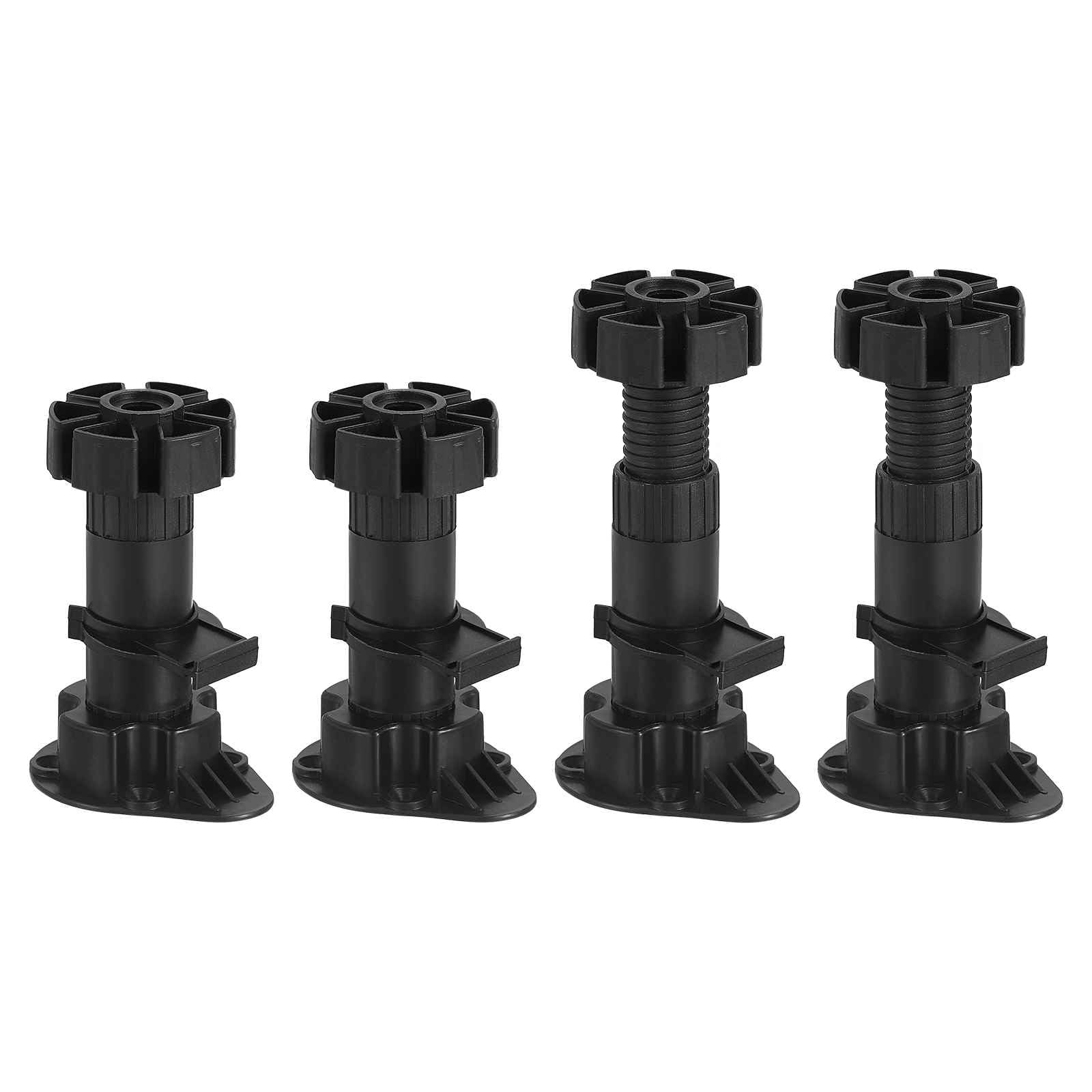 DTGN 100x46mm(LxW) Adjustable Leveling Feet - 4Pack- Good for Furniture - Leveler Support Frame Replacement Legs - Black