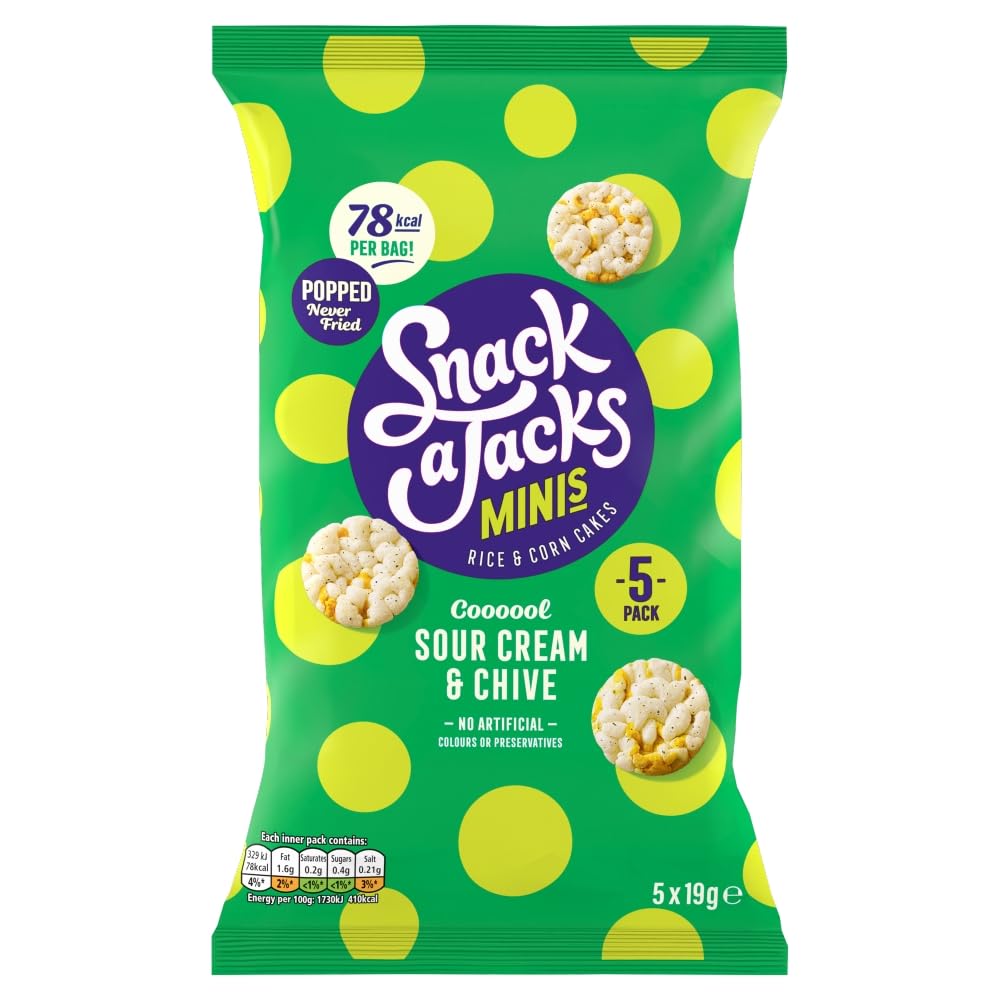 Snack a Jacks Sour Cream & Chive Multipack Rice Cakes Crisps 5x19g