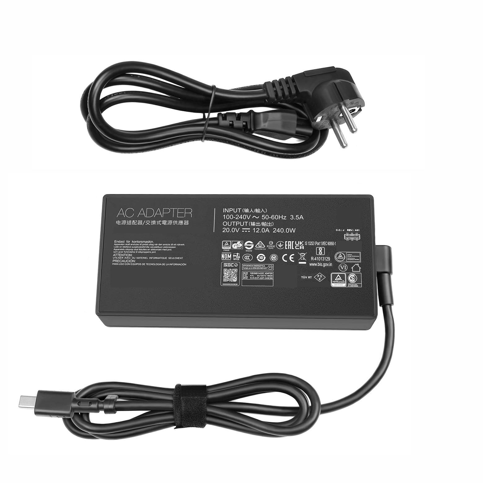 Caricatore 240W 20V 12A per Asus ROG Zephyrus G16 GU605M GU605MY GU605MZ TUF Gaming A16 FA608 FA608W 240W ADP-240EB B Adattatore