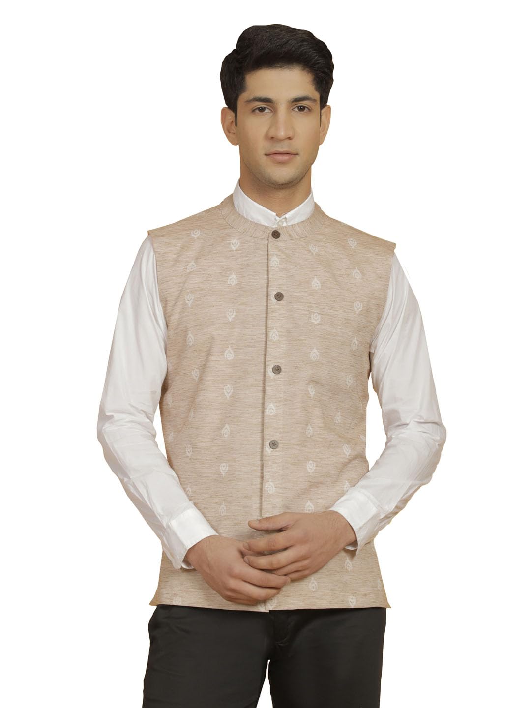 Men's Cotton Kurta I Self Design Jacket Regular Nehru Jacket I Fastive Party Wedding Neharu Jackets-image-8