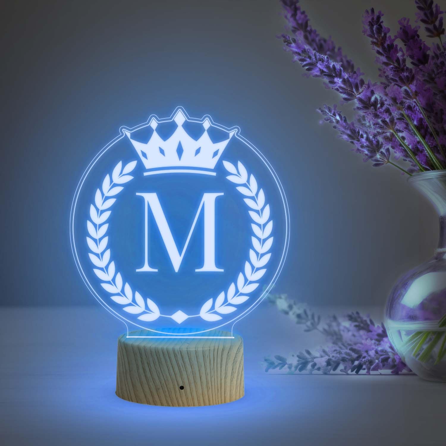 Gift Me Bazar Personalized Alphabet Letter Desk Table Lamp with Automatic Color Changing Light & On/Off Touch Button | USB Powered | Gift for Birthday | Alphabet Light Lamp-image-49