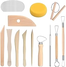 Longivia® 13 Pieces Air Drying Clay Tools in Beech Wood – Modelling Sticks Polymer Clay or Sculpd – Kit Engobes for Cold Ceramics – Mud for Modeling