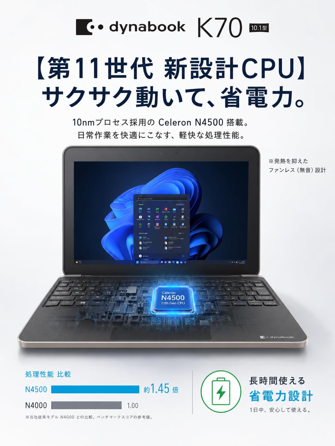 Amazon.co.jp: 【整備済み品】dynabook K70 第11世代 intel N4500 10.1