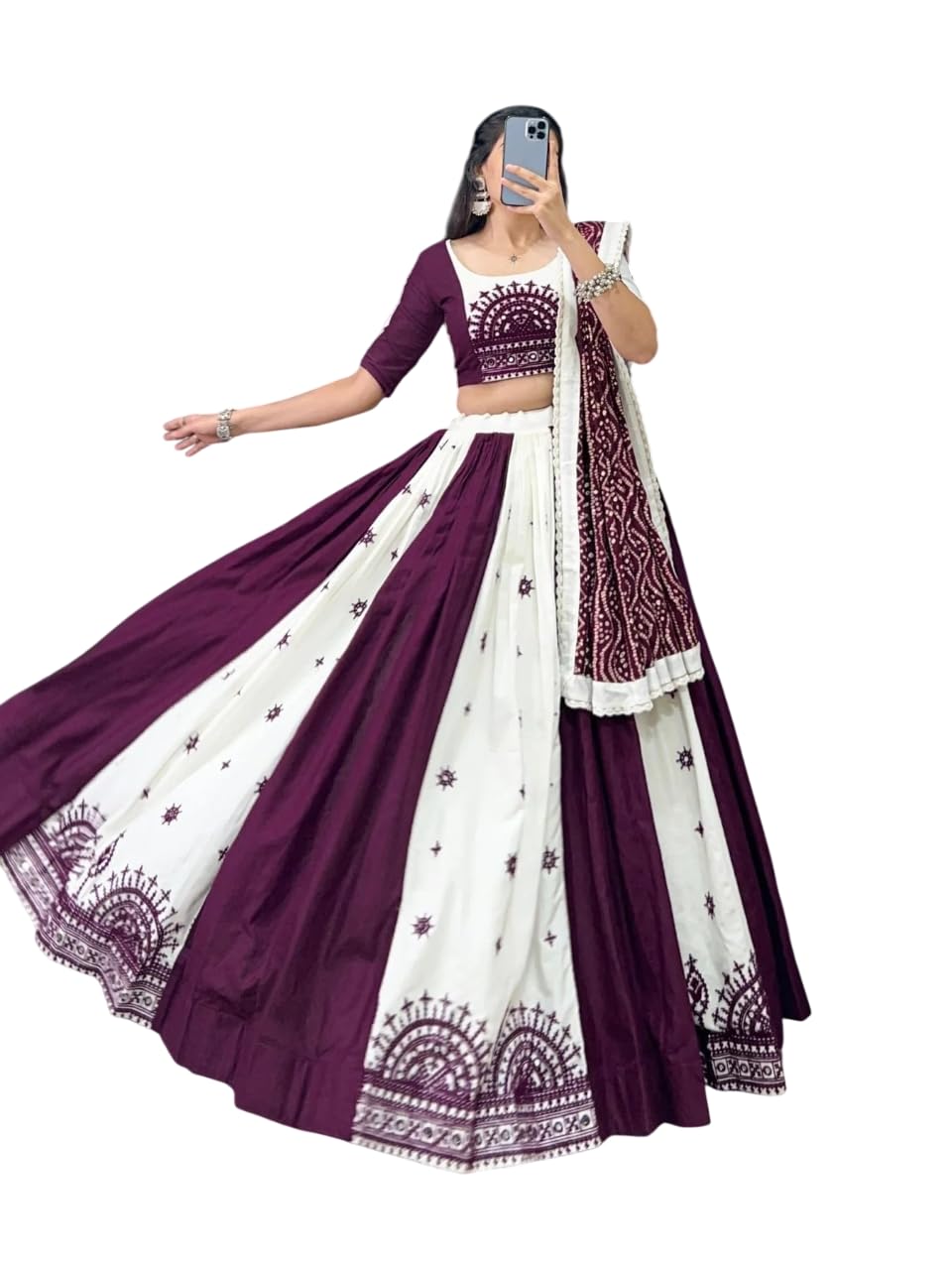 Women's Navratri Special Pure Cotton Gamthi Work Lehenga Choli-image-28