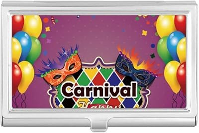 Balloon Head Happy Carnival of Venice Business Card Holder Case Pocket Box Wallet