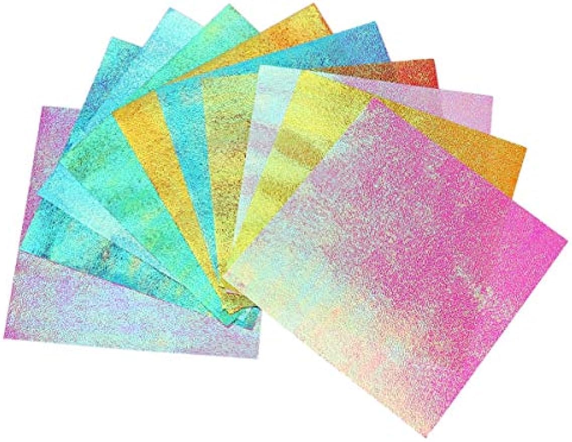 RCFINE100pcs Origami Paper Shiny Iridescent Paper DIY Folding Paper Handcraft Paper 10 Colors Origami Star Paper Strips for Paper Crane Paper Cuts (20cm)