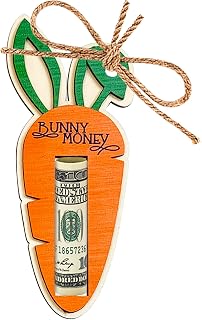 Easter Bunny Money Holder Carrot for Cash Gift,Cards Holder Basket Tag,Stuffers for Toddler,Kids,Teens,Gifts Baby Boy,Girl,Grandchildren,Easter Basket Decorations (Orange)