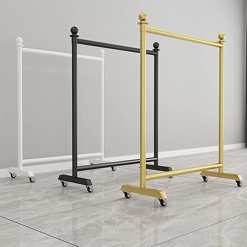 Miniatura 4 de Perchero de exhibición para ropa con ruedas, tienda de ropa, estantes comerciales independientes para colgar ropa, estante organizador resistente