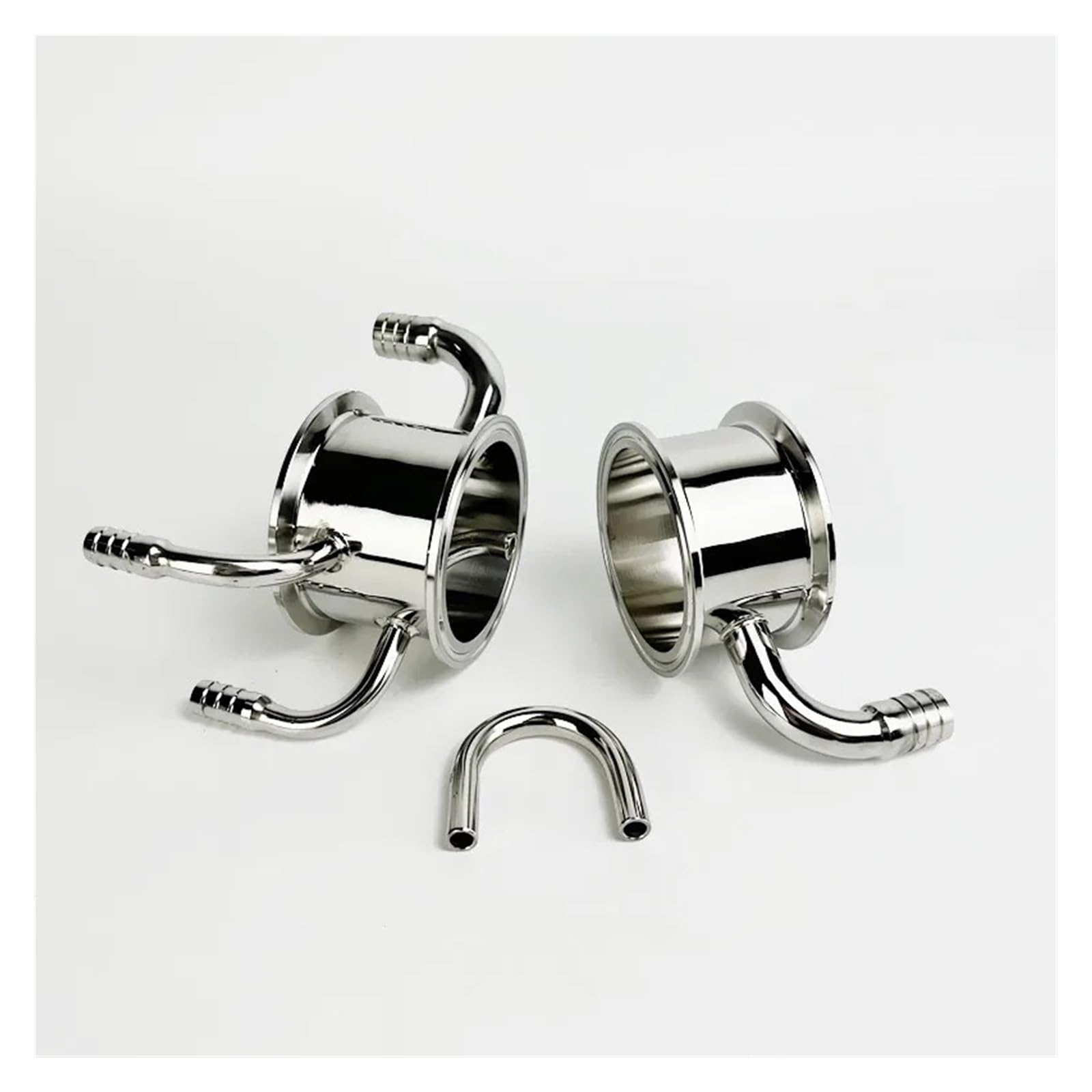 Kit de Extractor Soxhlet Sanitario con Brida de 102 mm (4") y diámetro Exterior de 119 mm, con Conector de Manguera for destilación, Acero Inoxidable 304(Set1)