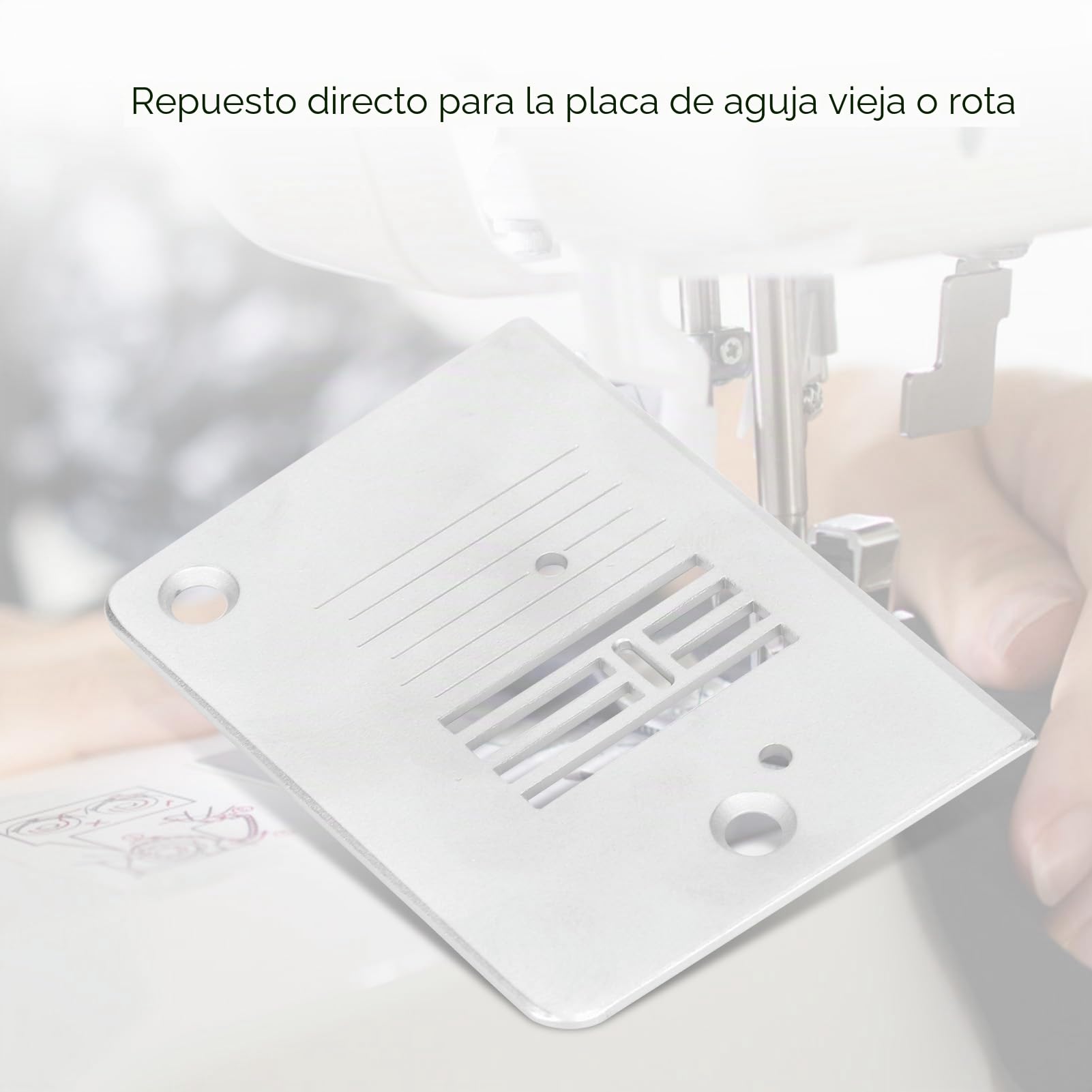 Placa de Aguja Multifunción para 1408 2250 Reemplazo de Placa de Aguja Original Estándar 2 X Placa de Aguja Placa de Piezas de Repuesto para Máquina de Coser Original Estándar 2