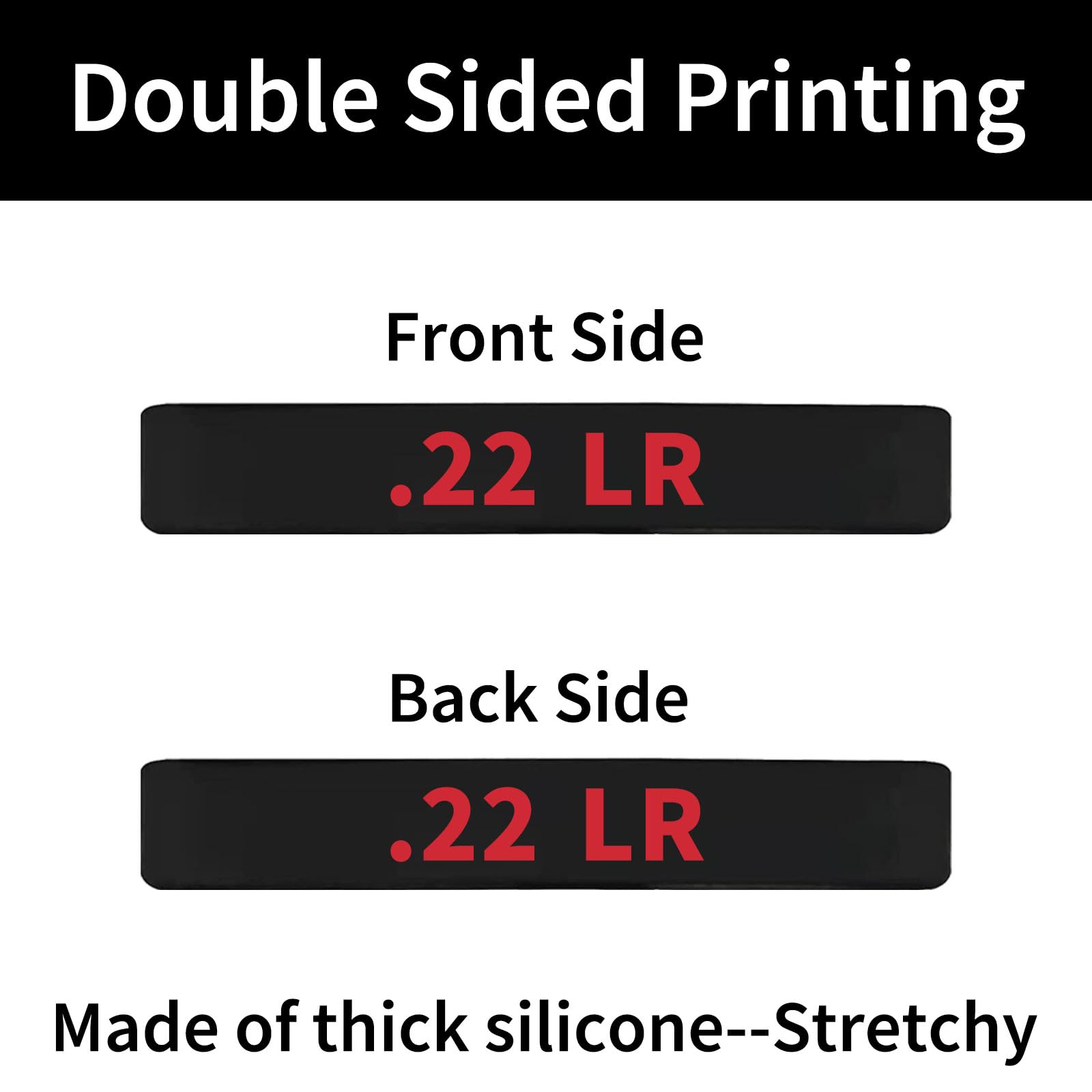 12 Pack Miaozhun .22 LR Magazine Marking Bands .22LR Ammunition Caliber Identification (Black-Red)