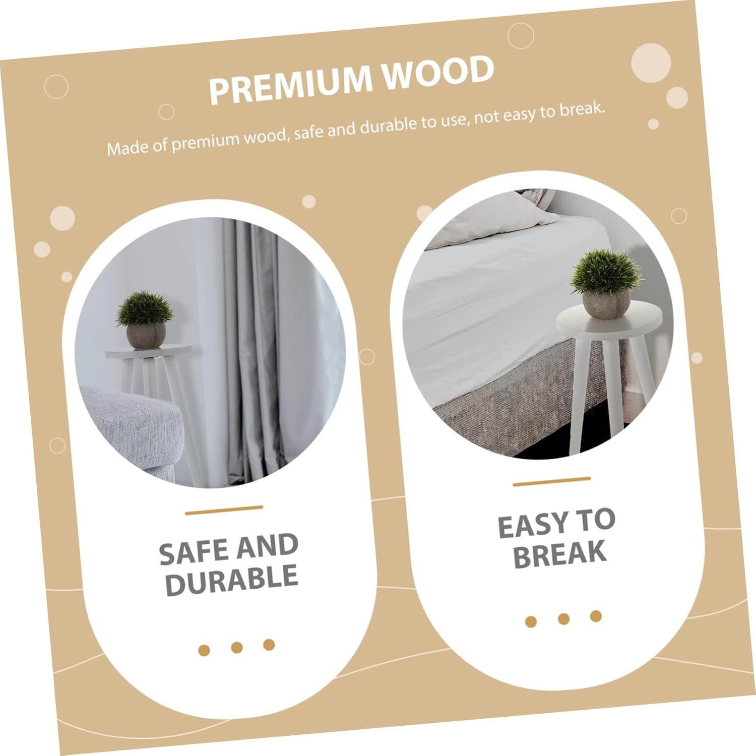 Flower Pot Tea Table Wooden Plant Shelf Tall Indoor Plant Stand Smooth Edges