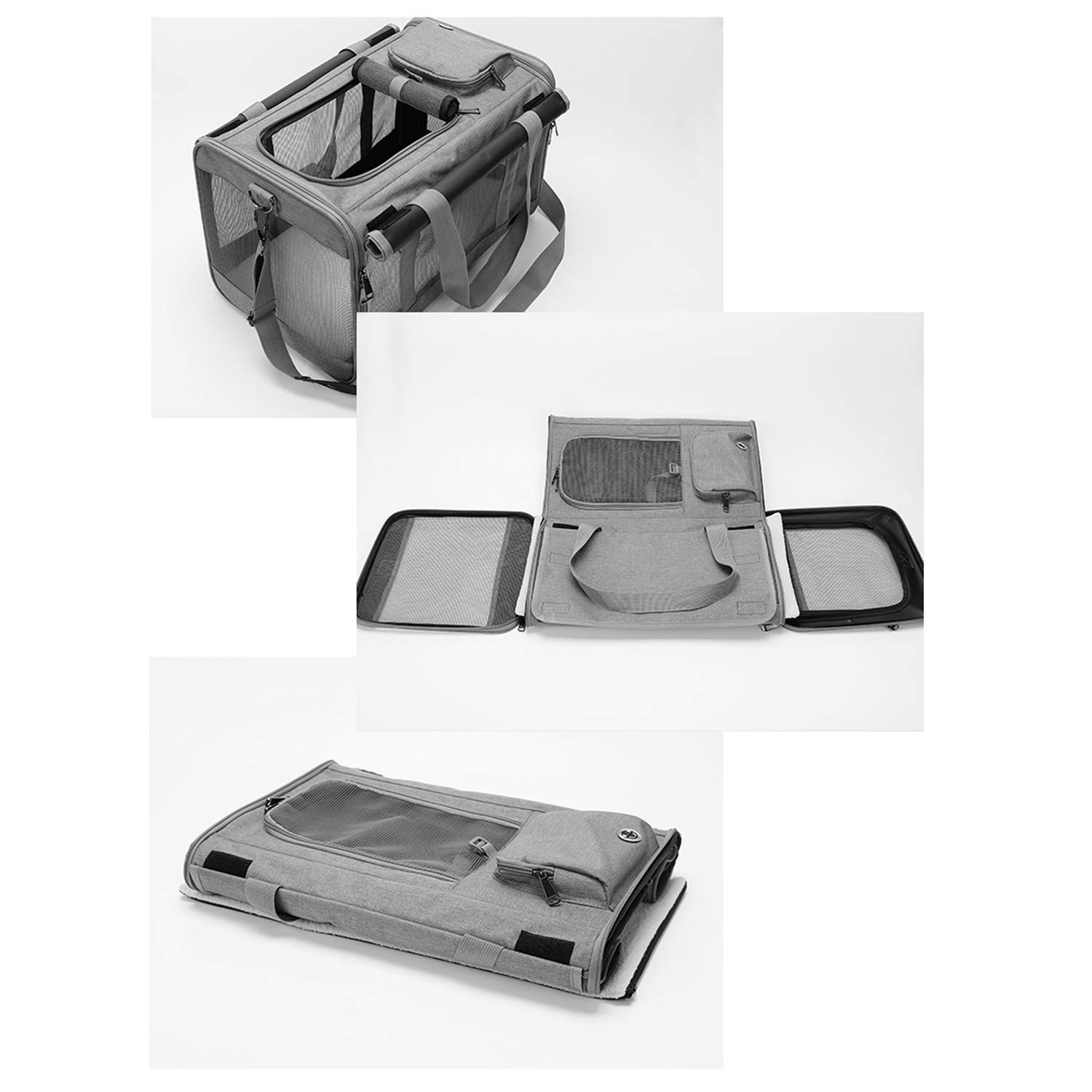 Borsa Trasporto Gatto Cane Pieghevole - Traspirante, Tracolla Regolabile - Foto 5