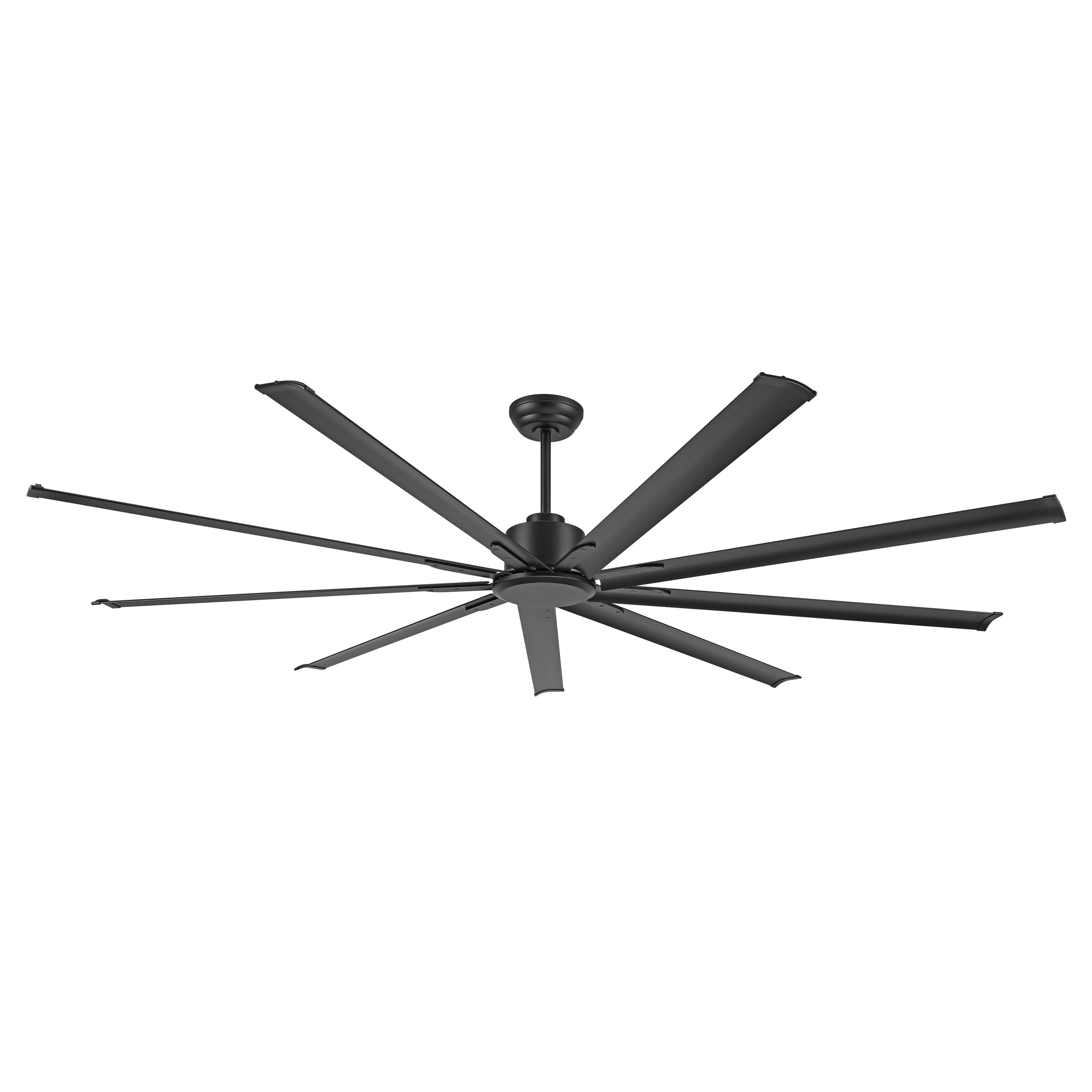96 Ceiling Fan No Light Black Reversible DC Motor 6 Speed Remote Control Industrial 9 Aluminum Blades with