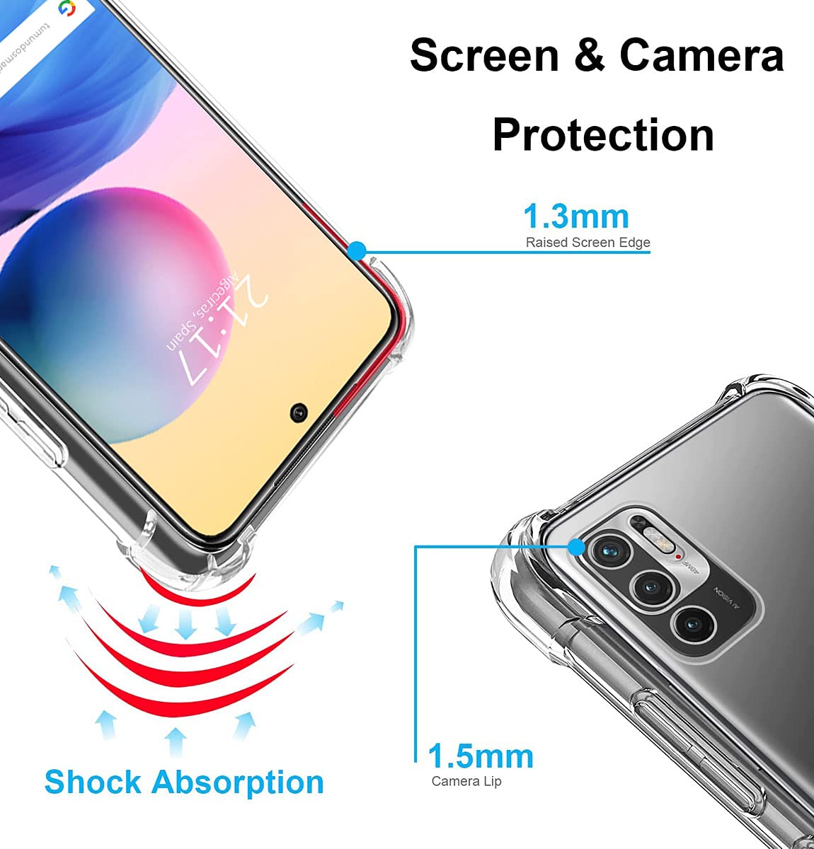 TUMUNDOSMARTPHONE TMS67031 CUSTODIA per Xiaomi Redmi Note 10 5G, Nero
