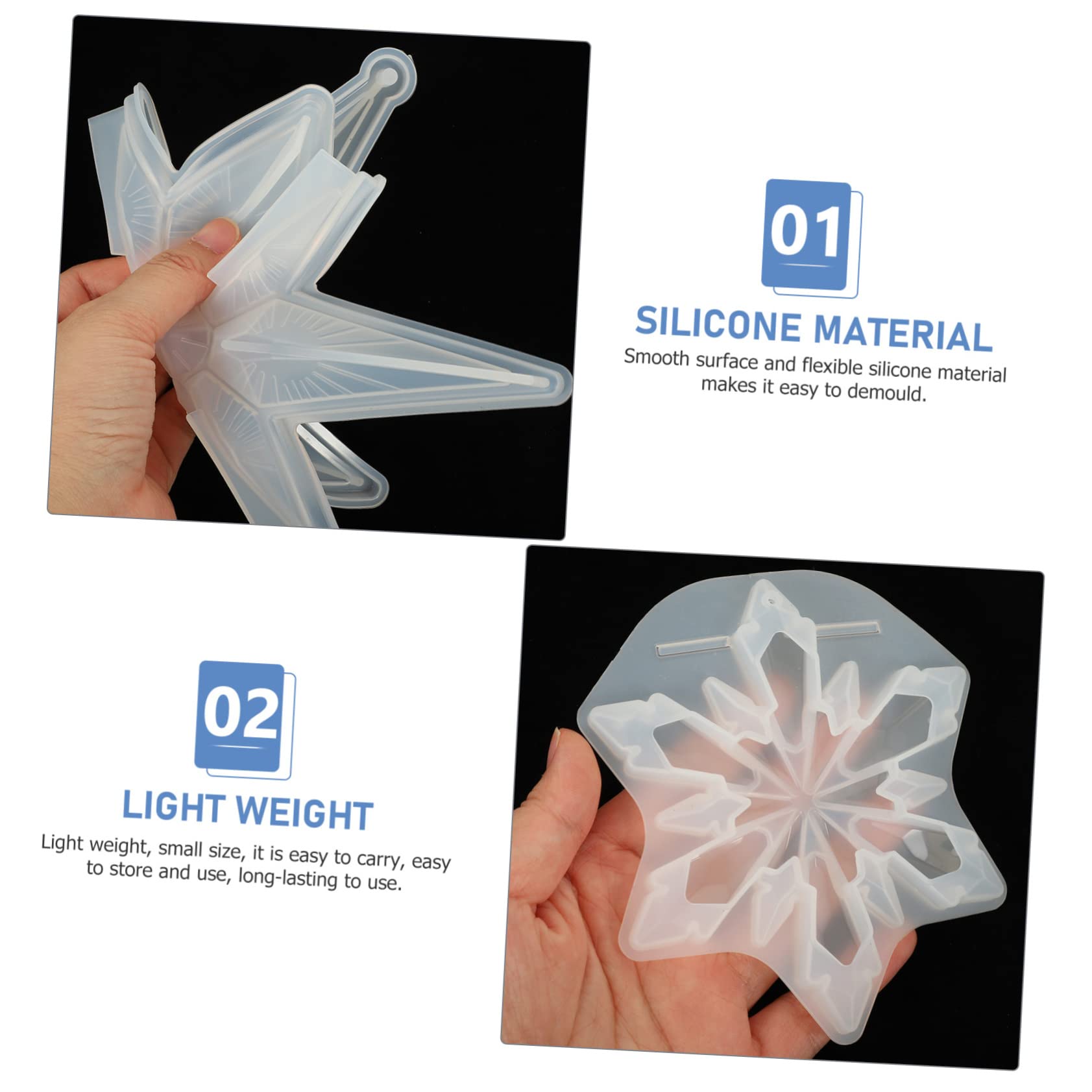 TEHAUX 10pièces Moule Silicone Flocon pour Décorations De Noël Flexible Et Facile à Démouler Parfait pour Créations Artisanales Époxy