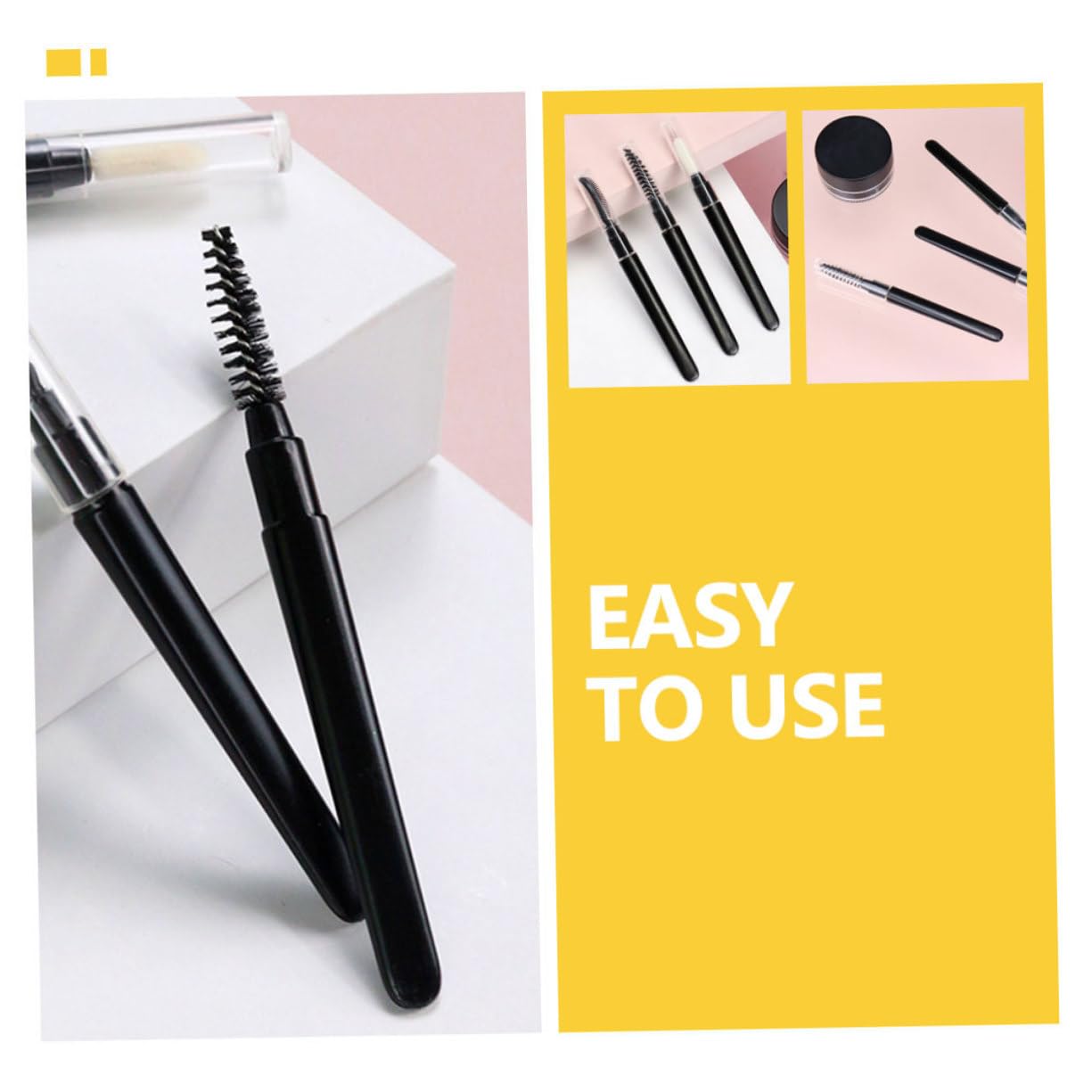 60 Stück Wimpernkamm Mit Deckel Mini Haarbürste Haarbürste Wimpernpinsel Make Up Werkzeug Wimpernkämme Mikro Augenbrauenpinsel Make Up Übungswerkzeuge Augenbrauenkämme Mikinona