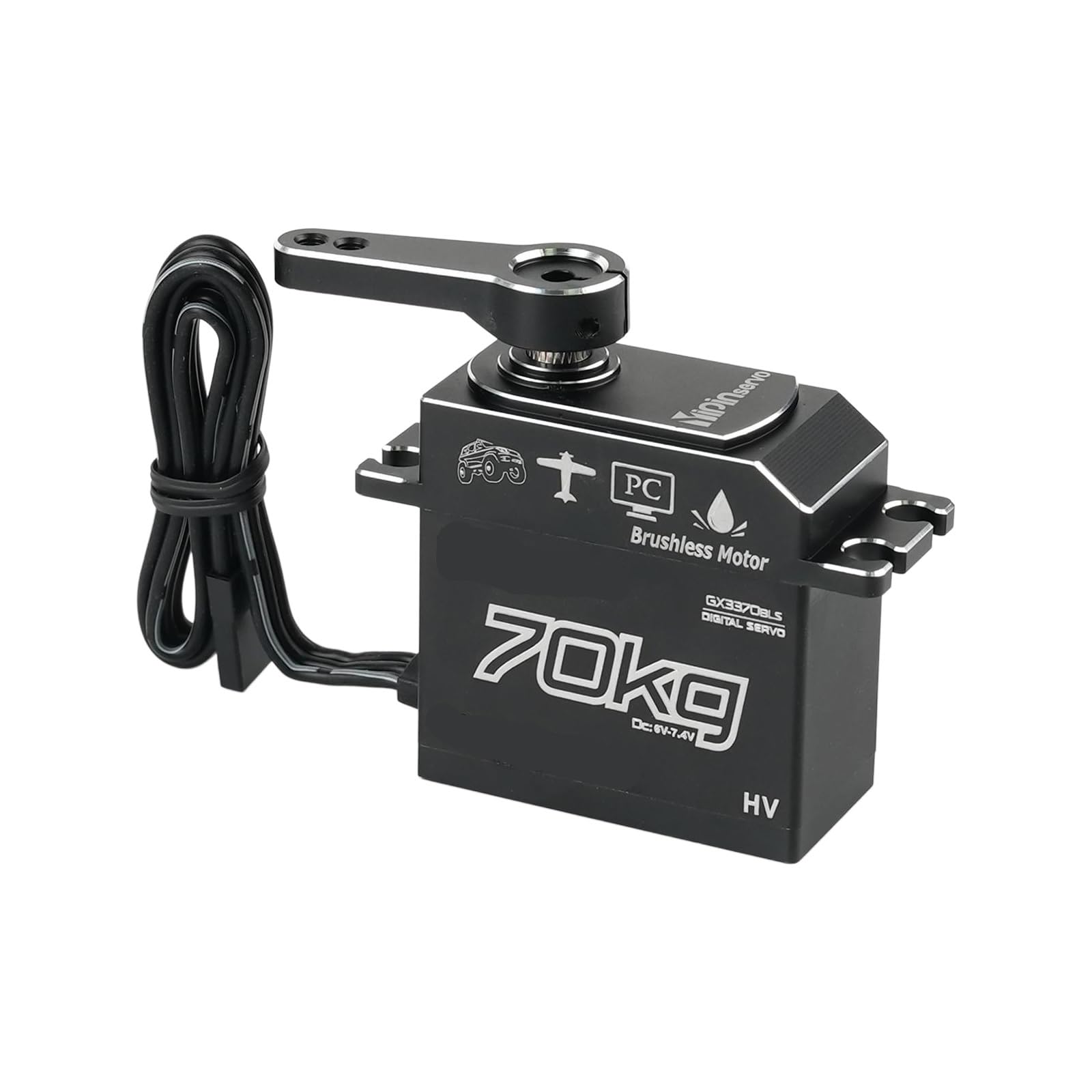70 kg High Digital GX3370BLS serwa bezszczotkowy silnik 180/270/360/357 stopni 6-7,4 V IP67 serwomechanizmy zabawki części do samochodu RC Robot (360 stopni)