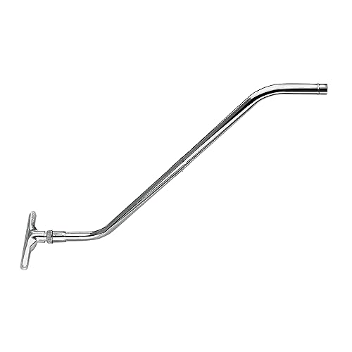 Nortech N639 Herramienta de piso de aluminio de 12 pulgadas de ancho con varilla curvada doble de acero de 4 pies para manguera de vacío de 2