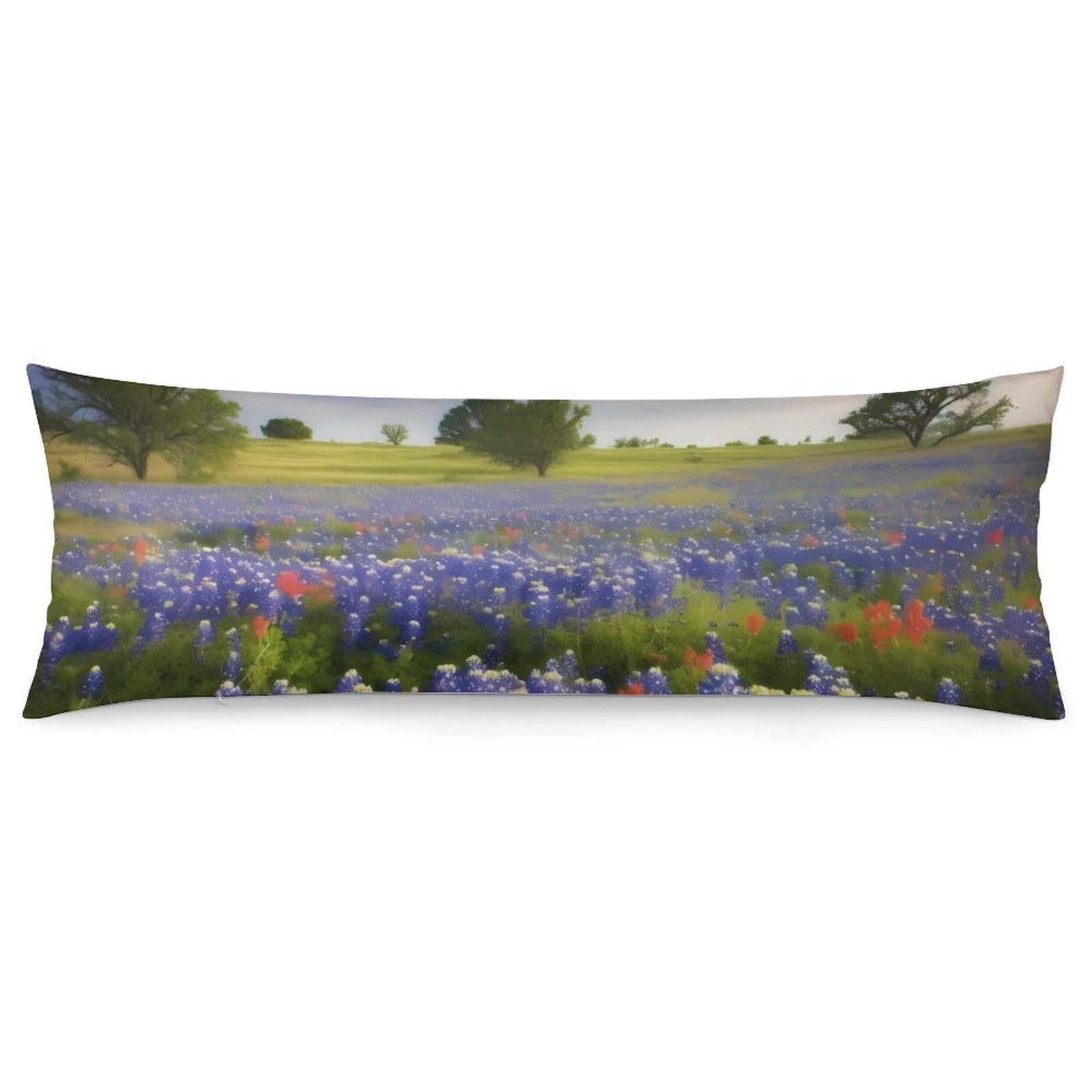 Taie d'oreiller Texas Bluebonnets colorée en 4 tailles pour lit et canapé