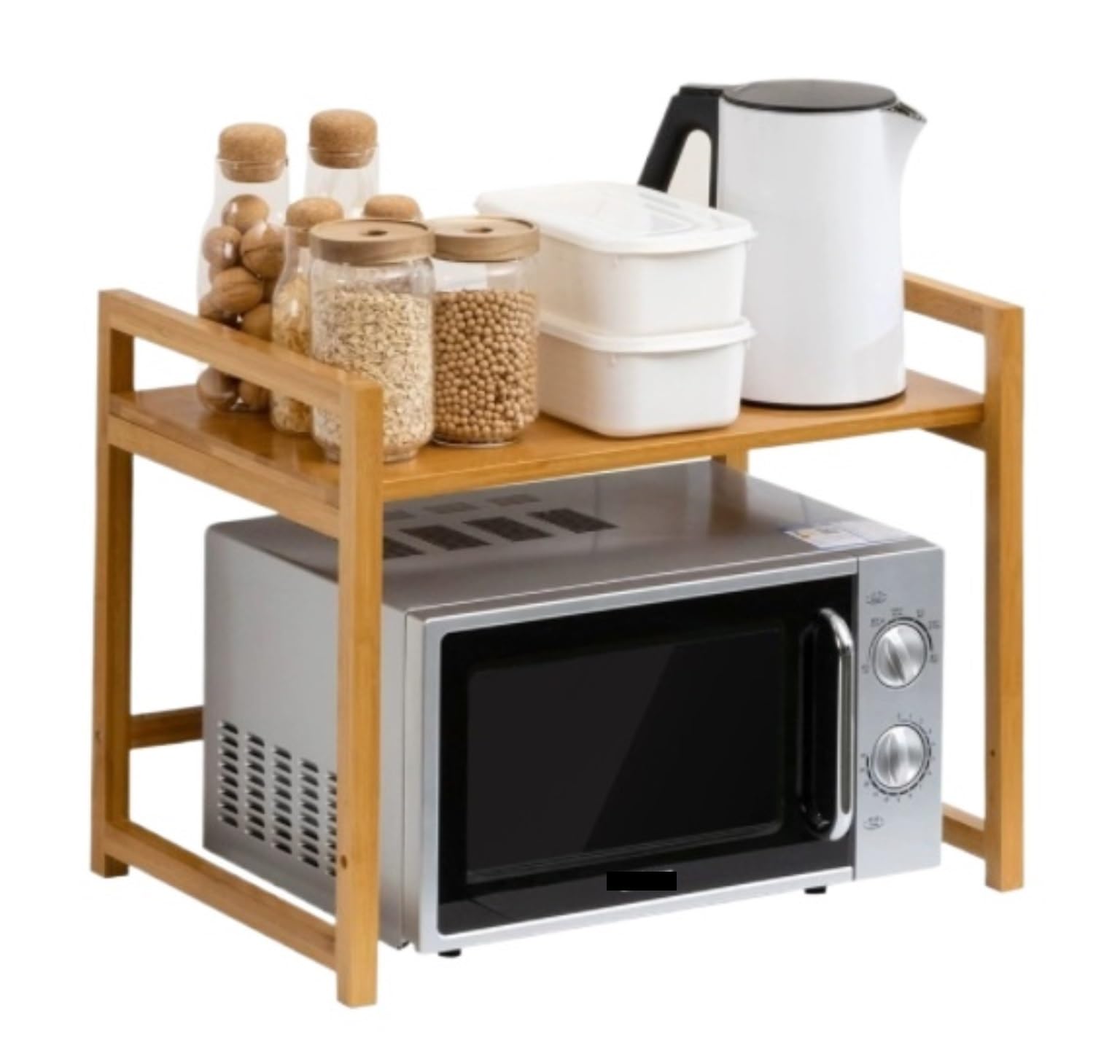 HADECOLL Microwave Stand Kitchen Microwave Oven Rack Floor Standing Spice Storage Desktop Shelf Kitchen Organiser