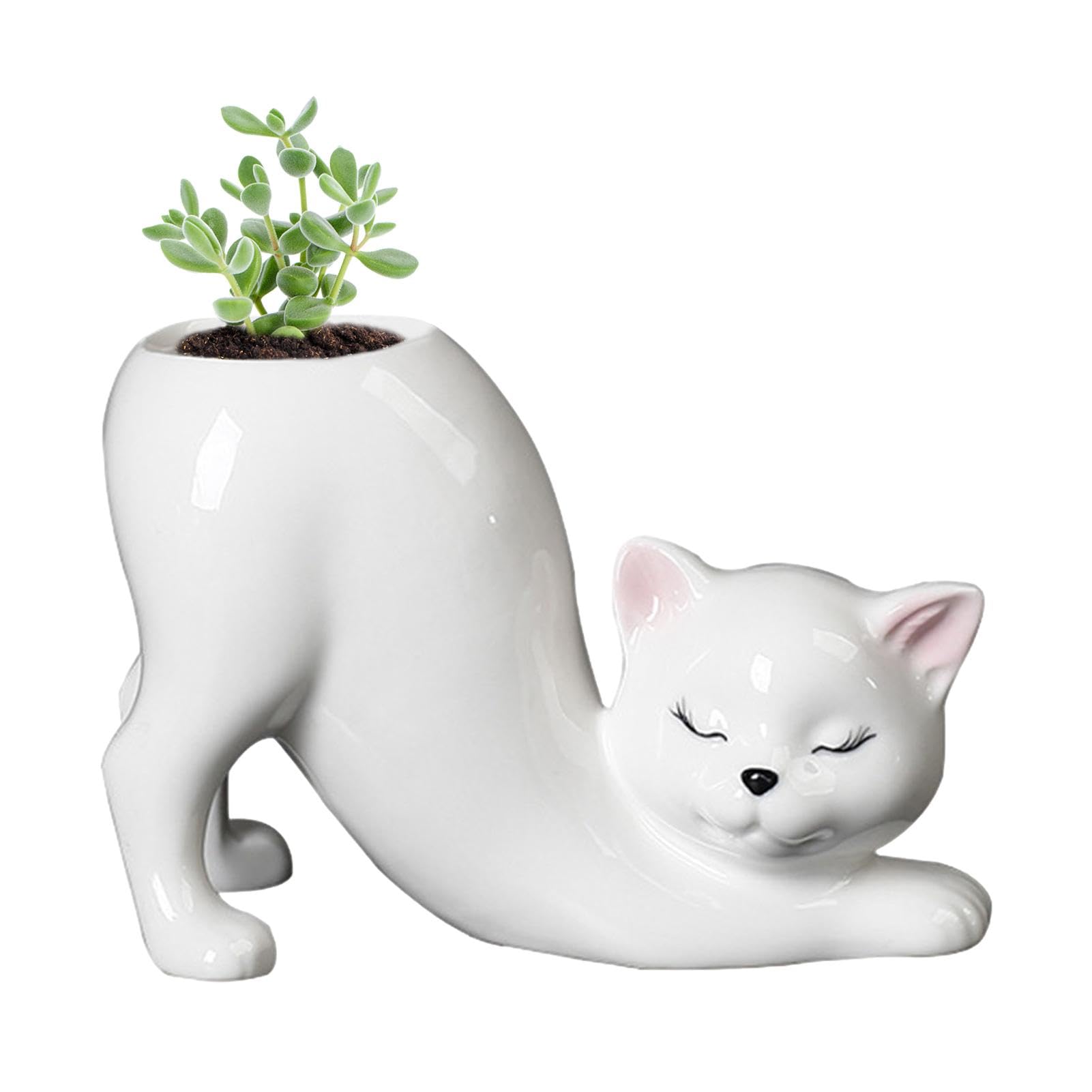 Yianyal Cat Planter Pot | Ceramic Pots for Plants - Cat Planter Plant Pots, Cute Cat, Cat for Indoor/Outdoor Plant, Cat Flower Pots for Garden, for Pet Lover