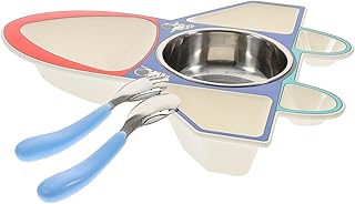 ibasenice 1 Conjunto Avião Crianças Tigela Pratos Para Crianças Bandeja De Comida Para Bebê Prato De Bebê Almoço Dividido Pratos De Bebê E Tigelas Conjunto Crianças Dividido Prato De Comida